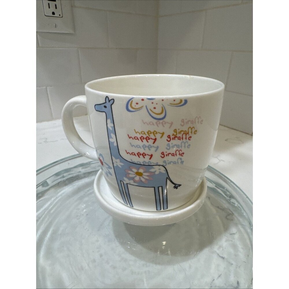 Happy Giraffe Coffee Mug With Lid/ Top Made in China - Picture 6 of 14